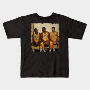 The LAKERS Big 3 (Elgin Baylor, Wilt Chamberlain and Jerry West) Kids T-Shirt